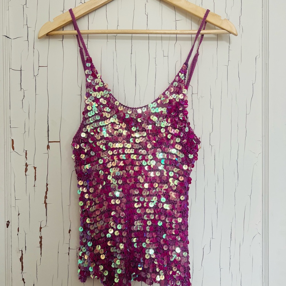 Sequin Embellished Pink Top
